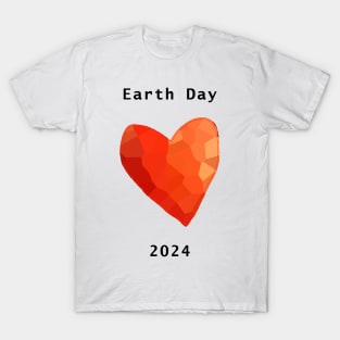 Earth Day 2024 Red Heart T-Shirt